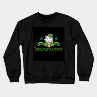 Feline Lucky for Saint Patrick's Day (MD23Val002b) Crewneck Sweatshirt